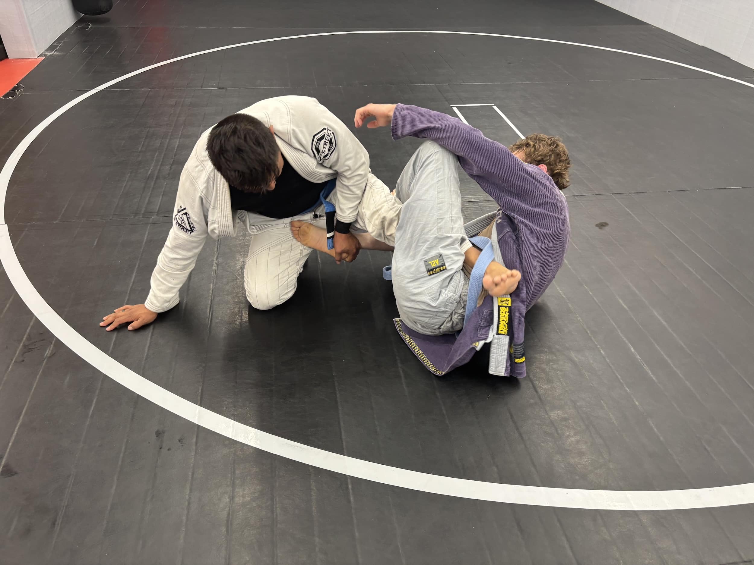 Elevated Martial Arts Students in gi Grappling