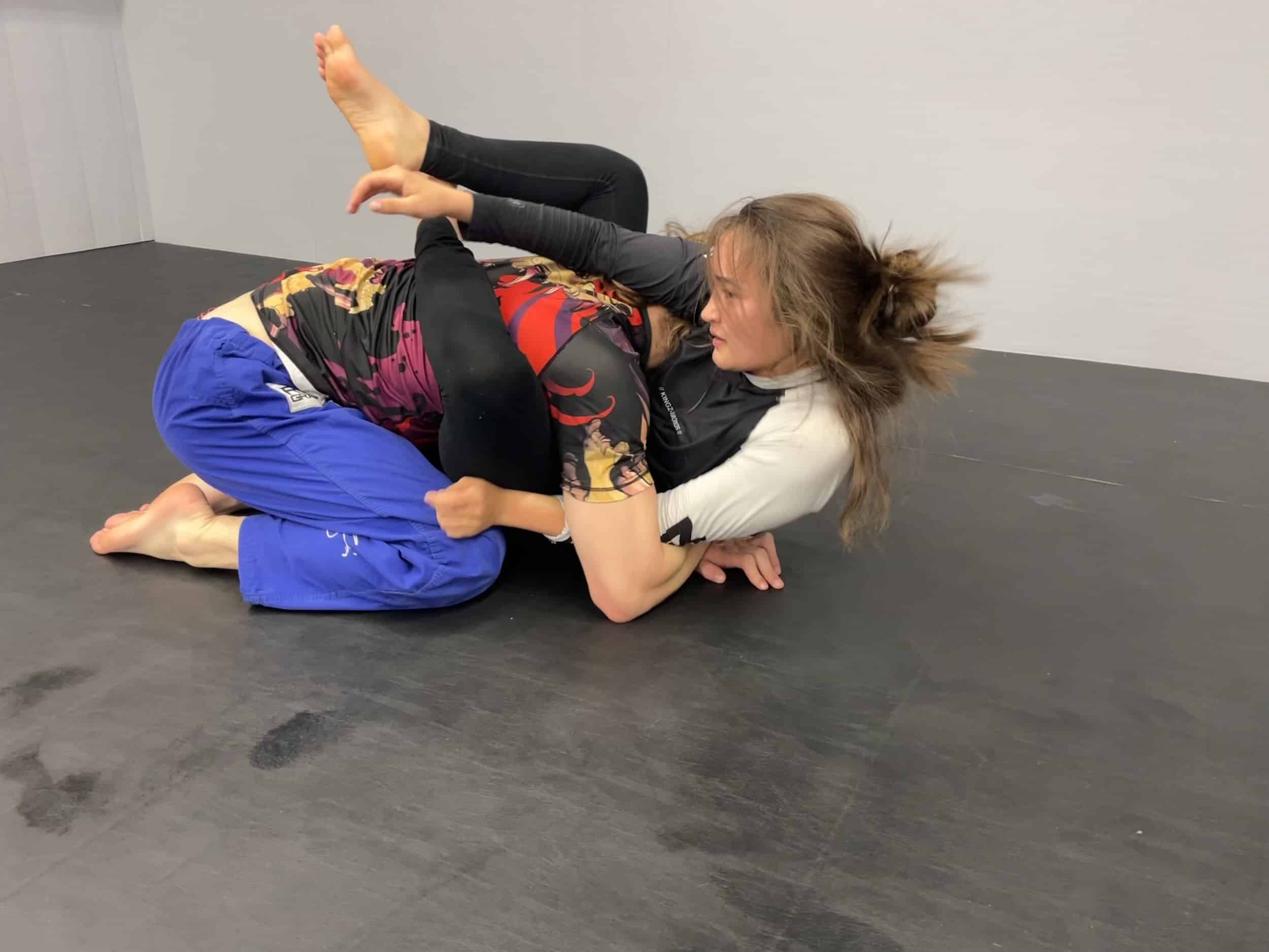 Elevated Martial Arts Students Grappling