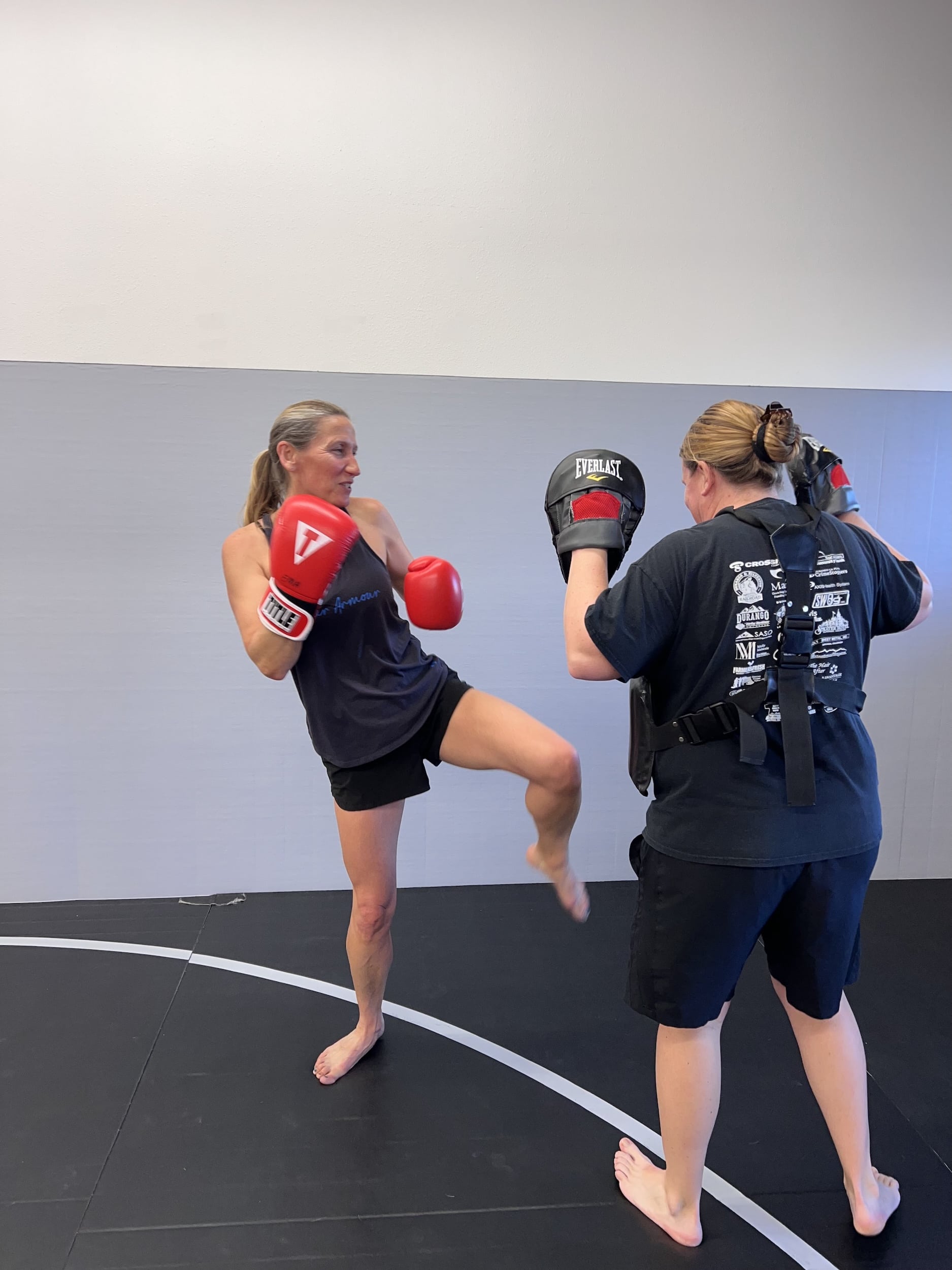 Elevated Martial Arts Students Kickboxing